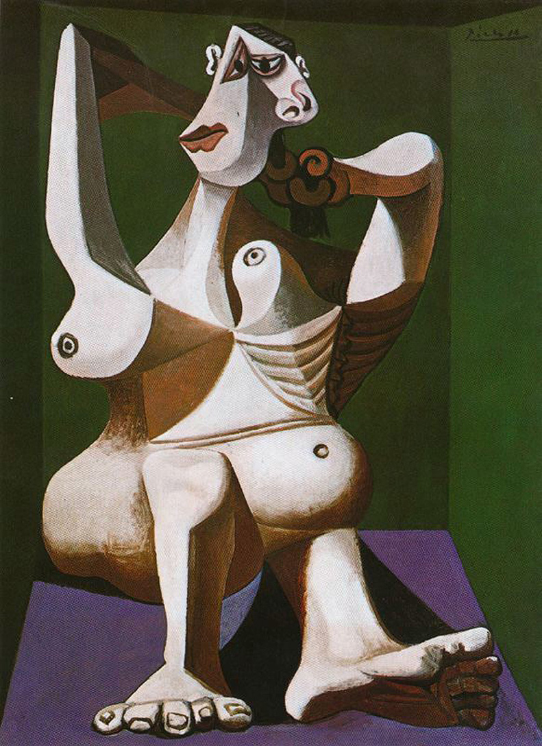 Picasso Woman styling her hair 1940 
